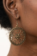 Load image into Gallery viewer, Floral Fortunes - Brass Earring Paparazzi
