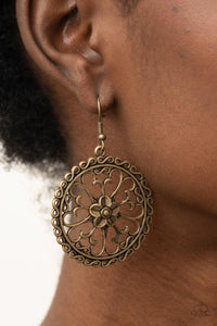 Floral Fortunes - Brass Earring Paparazzi