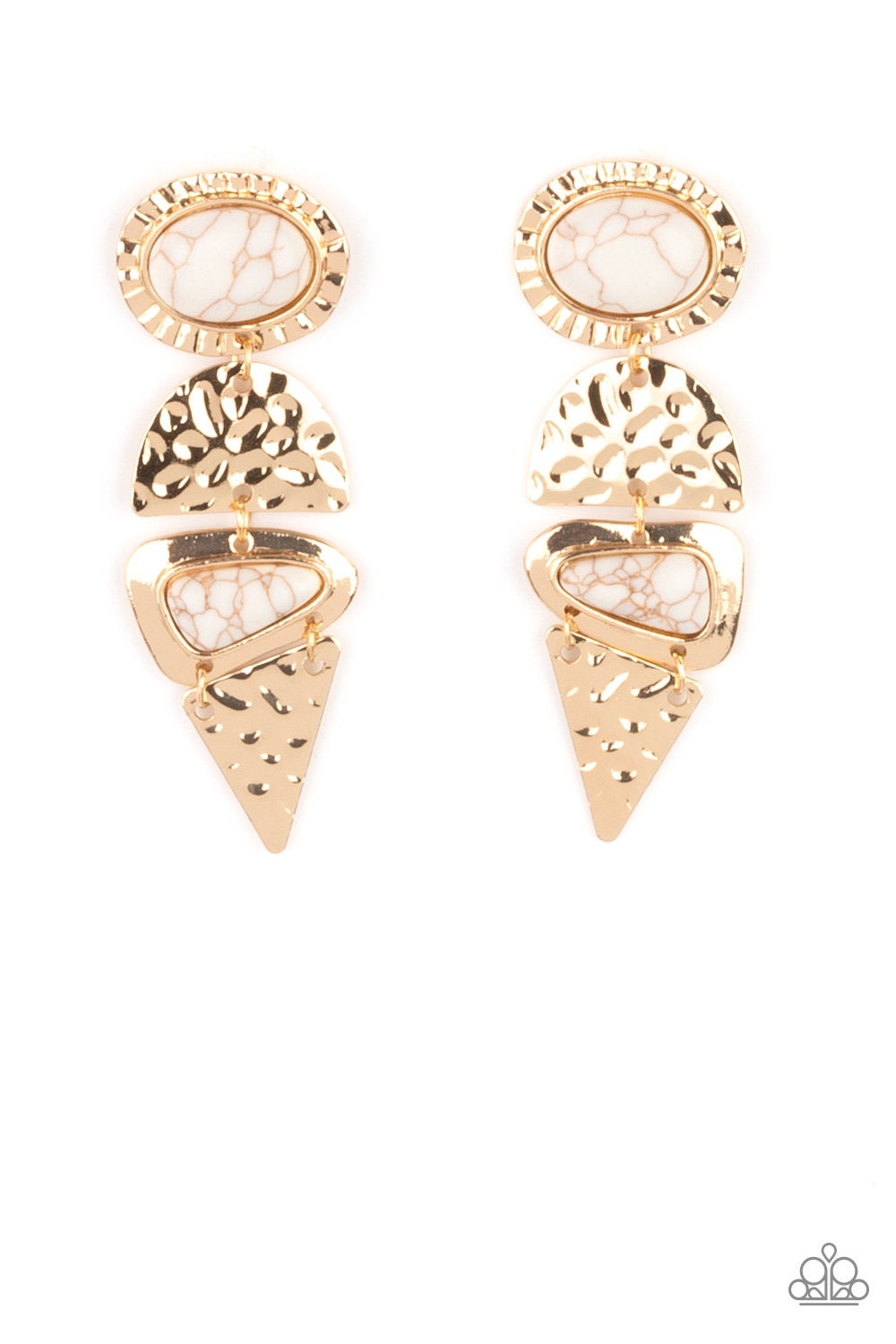 Earthy Extravagance - Gold Earring Paparazzi