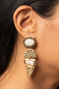 Earthy Extravagance - Gold Earring Paparazzi