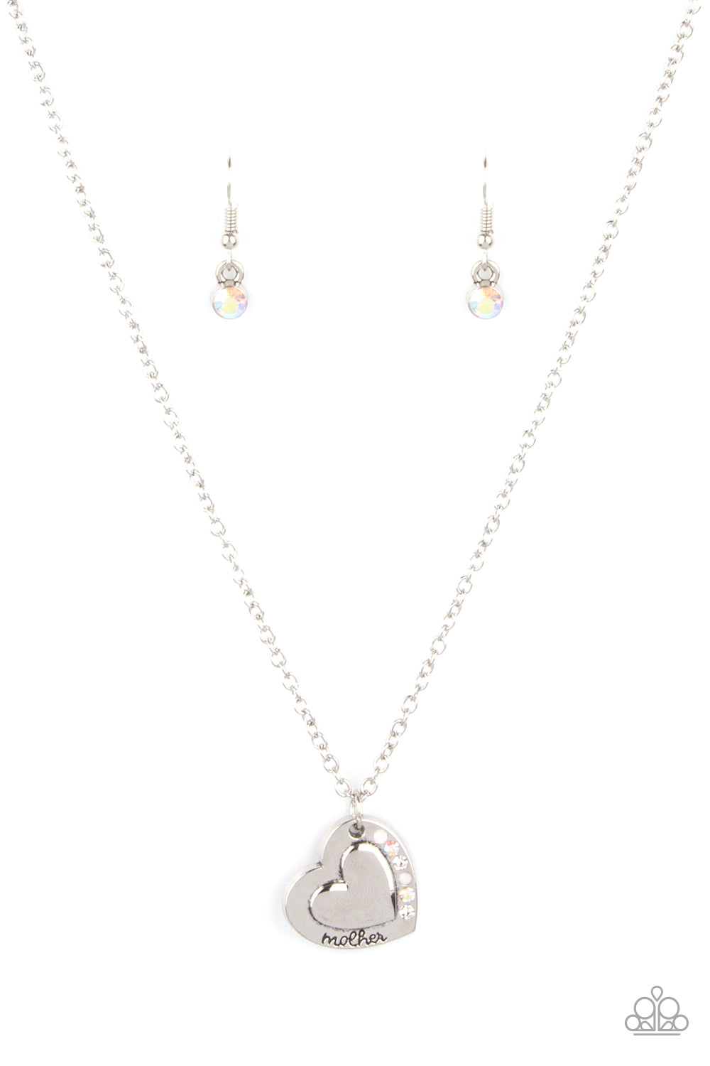 Happily Heartwarming - White Heart Necklace Paparazzi