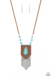 Enchantingly Tribal - Blue Turquoise Stone Necklace Paparazzi