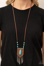 Load image into Gallery viewer, Enchantingly Tribal - Blue Turquoise Stone Necklace Paparazzi
