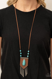 Enchantingly Tribal - Blue Turquoise Stone Necklace Paparazzi