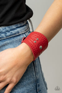 Orange County - Red Leather Bracelet