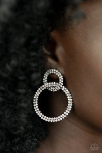 Paparazzi Intensely Icy - Black Rhinestone Earring