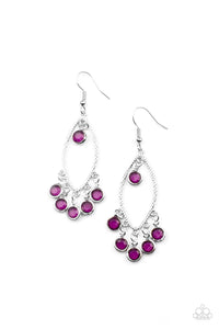 Glassy Grotto - Purple Earring Paparazzi