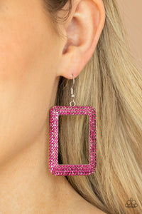 World FRAME-ous - Pink Earring Paparazzi