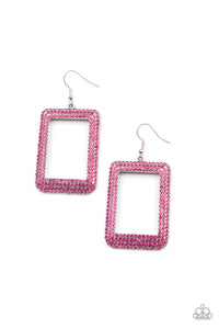 World FRAME-ous - Pink Earring Paparazzi