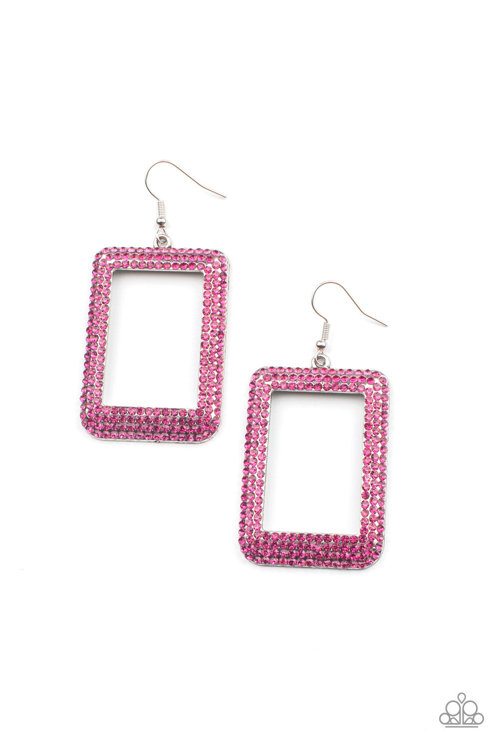 World FRAME-ous - Pink Earring Paparazzi