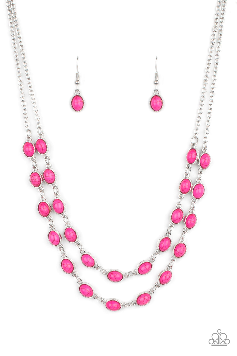 Paparazzi Sahara Safari - Pink Stone Necklace