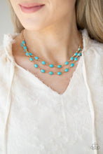 Load image into Gallery viewer, Paparazzi Sahara Safari - Turquoise Stone Gold Necklace
