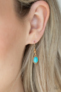 Paparazzi Sahara Safari - Turquoise Stone Gold Necklace