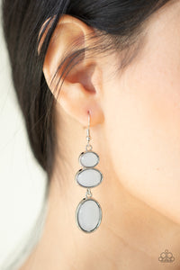 Tiers Of Tranquility - White Earring Paparazzi