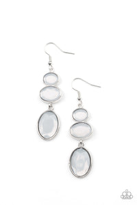 Tiers Of Tranquility - White Earring Paparazzi