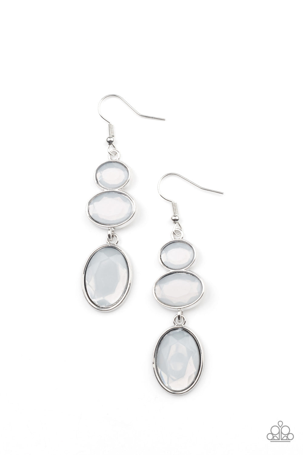 Tiers Of Tranquility - White Earring Paparazzi