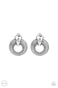 Industrial Innovator - Silver Clip On Earring Paparazzi