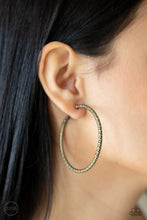 Load image into Gallery viewer, Subtly Sassy - Brass Hoop Earring Paparazzi
