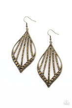 Load image into Gallery viewer, Showcase Sparkle - Brass Earring Paparazzi
