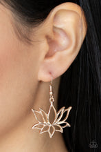 Load image into Gallery viewer, Paparazzi Lotus Ponds - Rose Gold Earring
