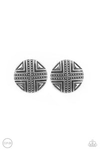 Shielded Shimmer - Silver Earring Paparazzi