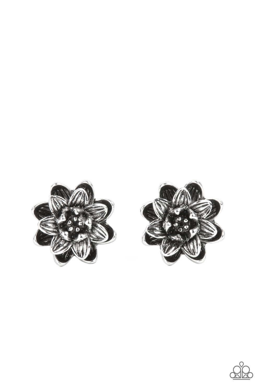 Water Lily Love - Silver Post Earring Paparazzi