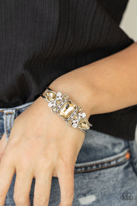 Paparazzi Call Me Old-Fashioned - Brown Rhinestone Bracelet