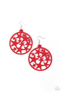 Paparazzi Cosmic Paradise - Red Wood Earring