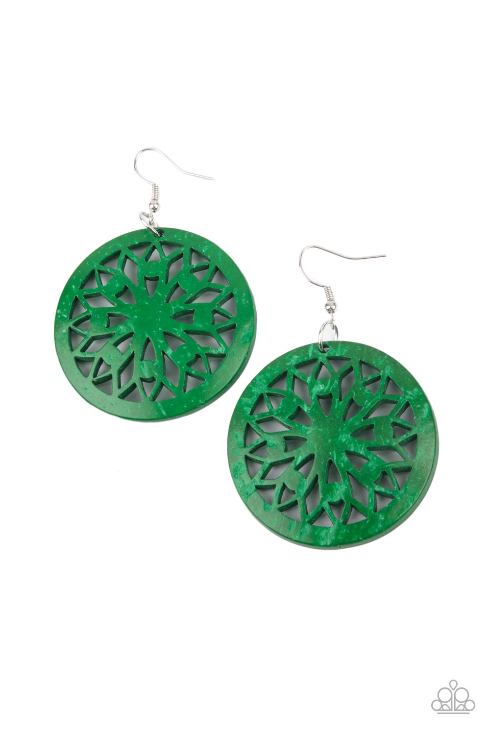 Paparazzi Ocean Canopy - Green Wood Earring