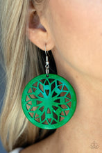 Load image into Gallery viewer, Paparazzi Ocean Canopy - Green Wood Earring
