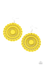 Load image into Gallery viewer, Island Sun - Yellow Wood Earring Paparazzi sold out
