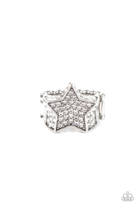 Paparazzi Here Come The Fireworks - White Rhinestone Ring