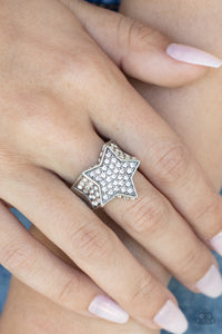 Paparazzi Here Come The Fireworks - White Rhinestone Ring