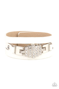 Ultra Urban - White Leather Bracelet Paparazzi