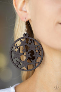 Paparazzi Cosmic Paradise - Brown Wood Earring