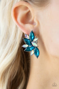 Instant Iridescence - Blue Rhinestone Earring Paparazzi