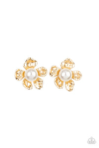 Paparazzi Apple Blossom Pearls - Gold Earring