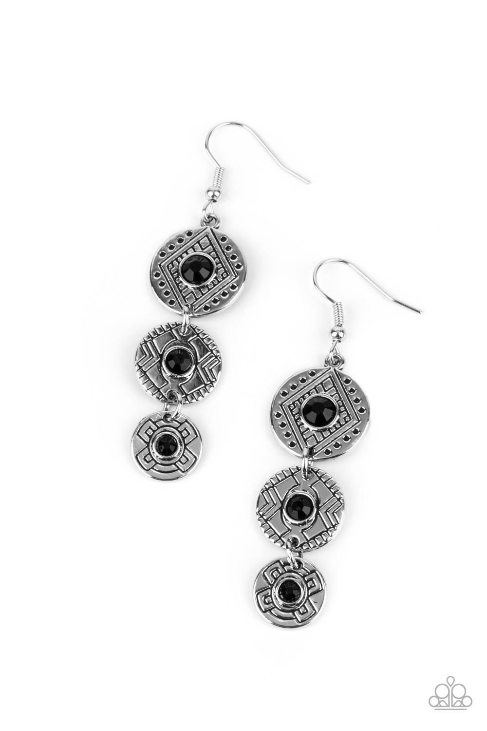 Paparazzi Totem Temptress - Black Earring