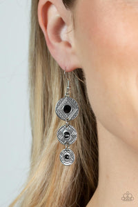 Paparazzi Totem Temptress - Black Earring