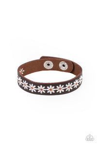 Wildflower Wayfarer - White leather Bracelet Paparazzi