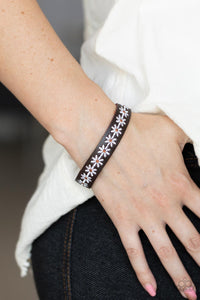 Wildflower Wayfarer - White leather Bracelet Paparazzi