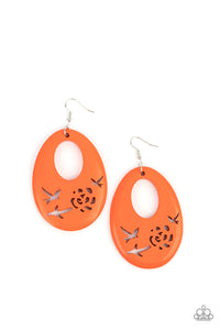 Paparazzi Home TWEET Home - Orange Wood Earring