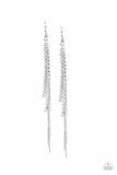 REIGN Check - Rhinestone Tassel Earring Paparazzi