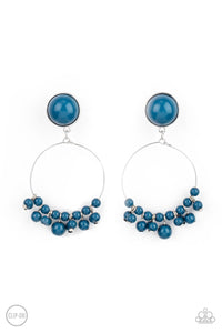 Cabaret Charm - Blue Clip On Earrings Paparazzi