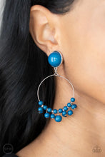 Load image into Gallery viewer, Cabaret Charm - Blue Clip On Earrings Paparazzi
