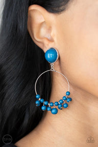 Cabaret Charm - Blue Clip On Earrings Paparazzi