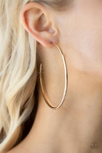 Load image into Gallery viewer, Paparazzi Mega Metro - Gold Hoop Earring
