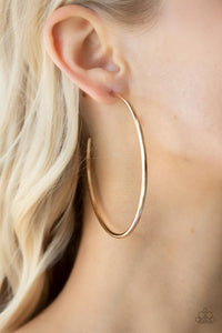 Paparazzi Mega Metro - Gold Hoop Earring