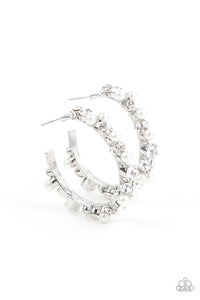 Let There Be SOCIALITE - White Hoop Earring Paparazzi