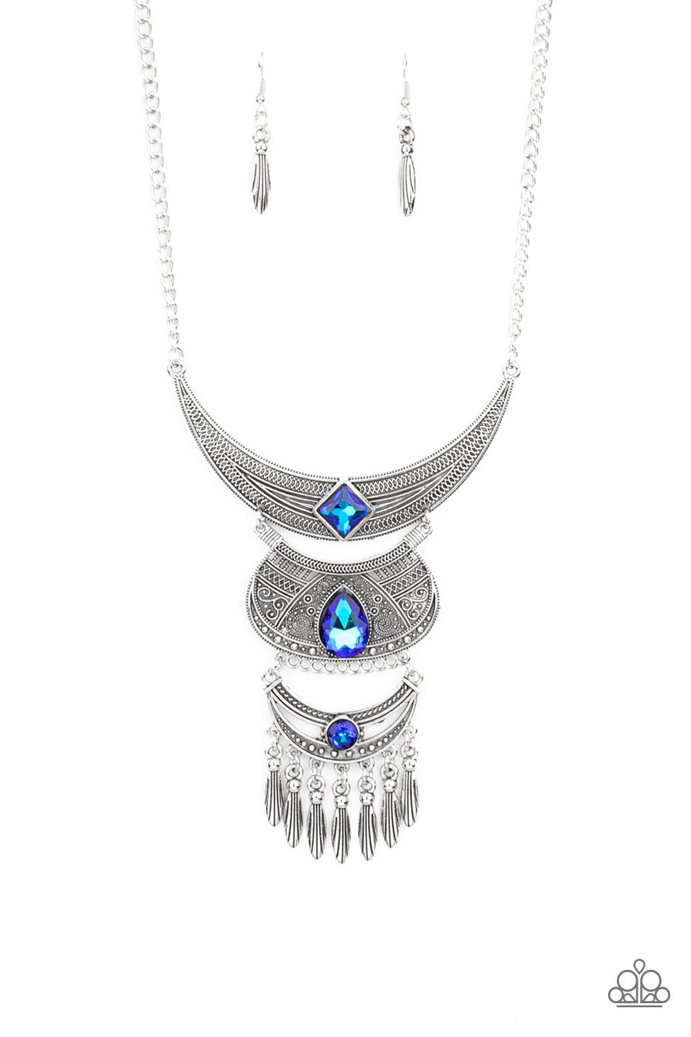 Paparazzi Lunar Enchantment - Blue Rhinestone Necklace